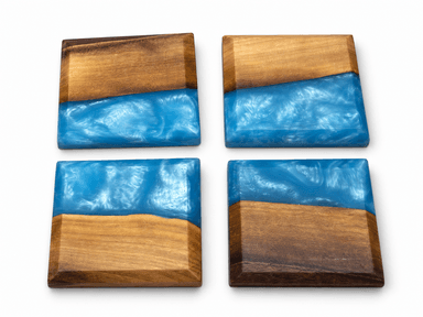 Walnut & resin coasters